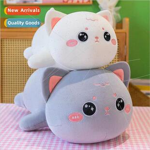 Cute lying  cat pillow plush toys multifunctional cat lying
