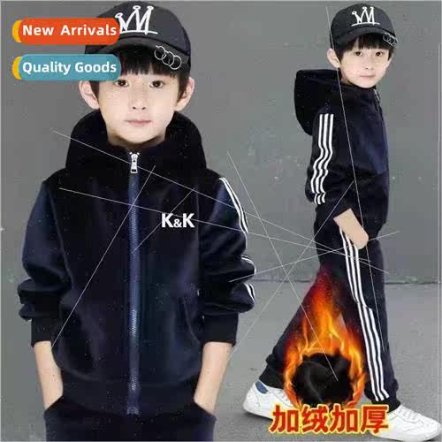 Boys fall suit suit 2022 fall and winter new velvet middle a