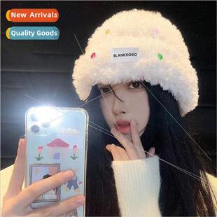 Hat womens fall and winter versatile wool cap head wrapped s