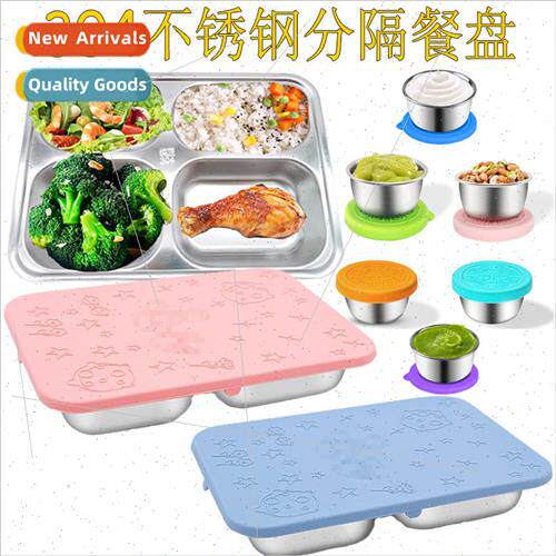 Stainless Steel Divided Plate with licone d Childrens nch Be