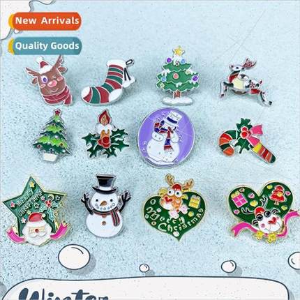 Christmas theme brooch snowman elk Christmas socks Santa Cla