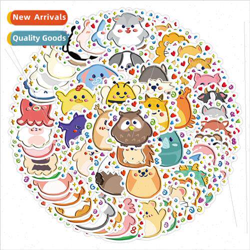 60 3D oil painting sense critters cartoon stickers notebook