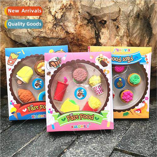Creative Ice Cream Burger Shaped Eraser Children Toddler Fun