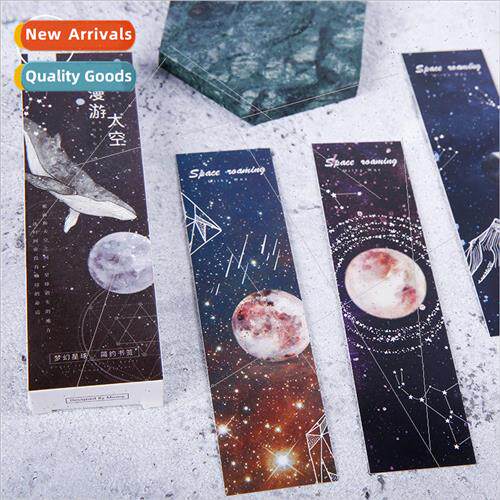 Bookmarks Roaming in Space Creative DIY Cards Message Blessi