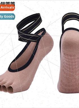 Five Fingers Yoga Socks Cross Tie Combed Cotton Split Toe Da