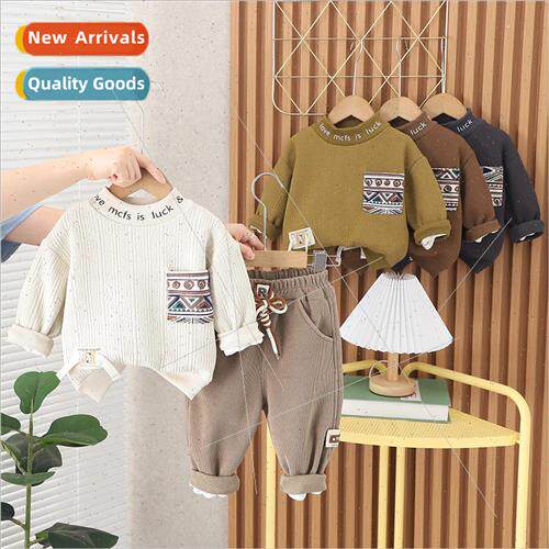 2023 winter new childrens cartoon two-piece Korean letters c