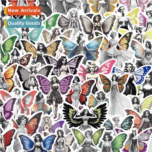 50 Butterfly Wings Girl Graffiti Stickers Material Decoratio