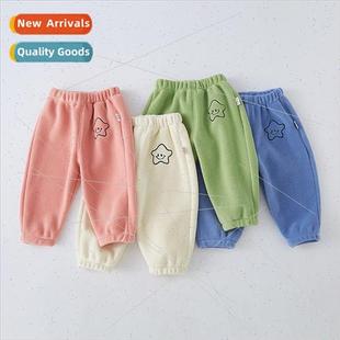 thickened warm and padded fall pants baby Baby sweatpants