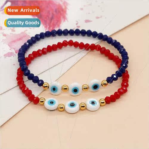 Spring and summer fashion nd new faceted red and blue crysta