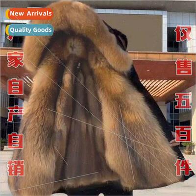 Paikai mens new fur one coat in the long section of imitatio