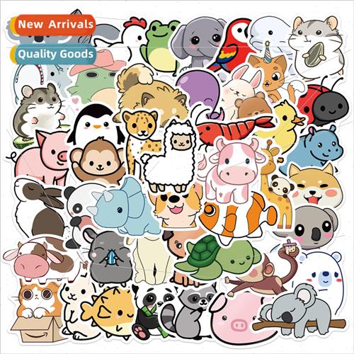 50 cute cartoon animal ensemble stickers decorative luggage
