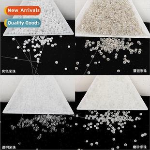 glass diy white loose series beads 2mm rice