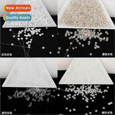 2mm white series of glass rice beads beads loose beads diy h