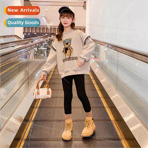 Girls sweater 2023 fall and winter new childrens fashionable
