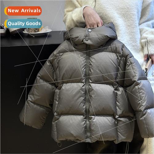 2023 winter new Korean  of the childrens warm solid color ve
