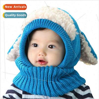Fall and winter Korean  of the childrens one-piece woolen ha