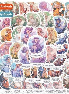 50 cartoon flower elf graffiti stickers guitar laptop luggag