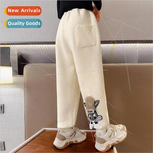 Girls padded thickened sweatpants 2023 fall and winter new c