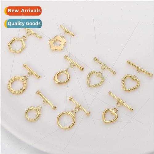 Color preservation 14K gold-plated love round hexagonal OT b