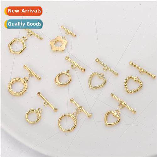 Color preservation 14K gold-plated love round hexagonal OT b