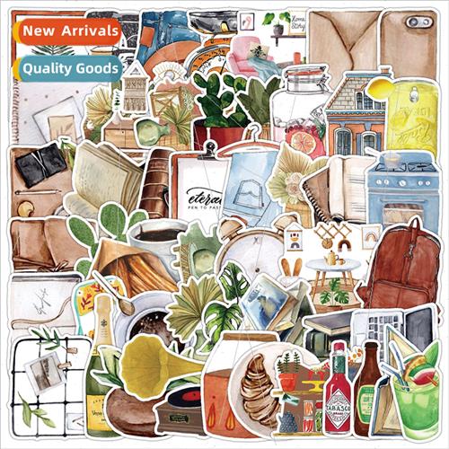 50 watercolor retro small objects graffiti stickers car wate