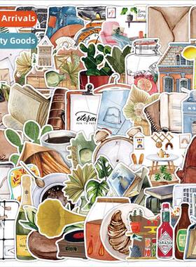 50 watercolor retro small objects graffiti stickers car wate