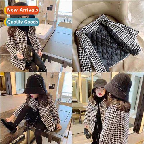 Girls fall and winter tweed jacket 2023 new Korean  of the c