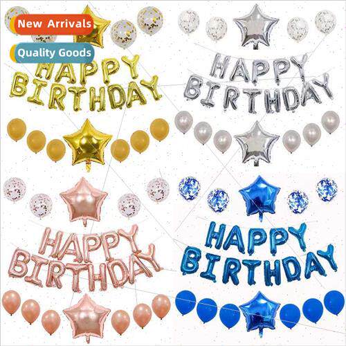 happy birthday multicolor pentagram decorative scenery party
