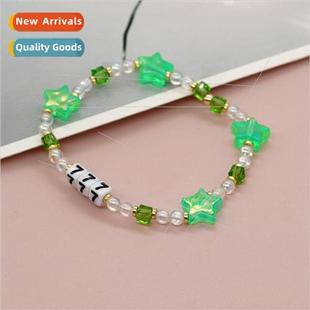 Number Beads Clear Four Pentagram Square Acrylic Wind 777