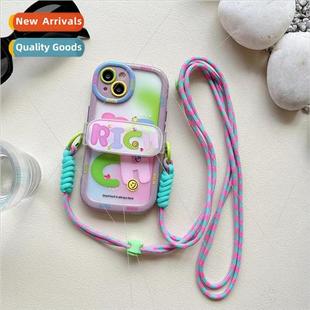 RICH Alphabet Clip Pink Lanya Back Green 15ProMax Halo Apple