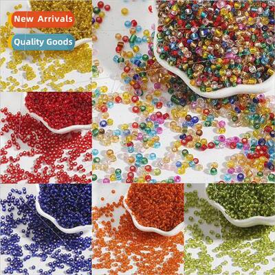 2-4mm glass infused silver rice beads loose beads handmade b