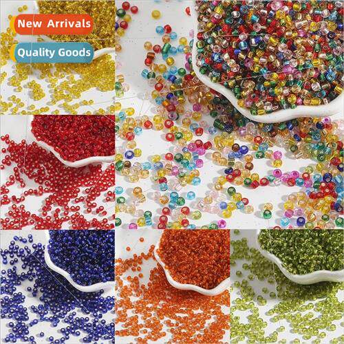2-4mm glass infused silver rice beads loose beads handmade b
