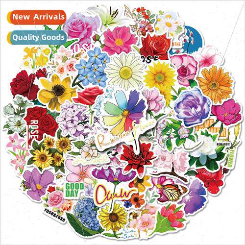 50 pcs of flowers series of stickers literary fresh plants f