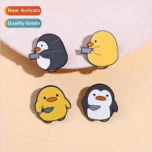 brooch cute ins yellow person pin duck cartoon Penguin badge