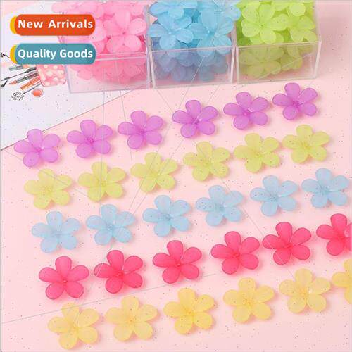 Acrylic frosted solid color five-petal flowers DIY handmade