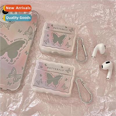 Ins Pink Butterfly Mirror AirpodsPro Protective Case 适用 Wi