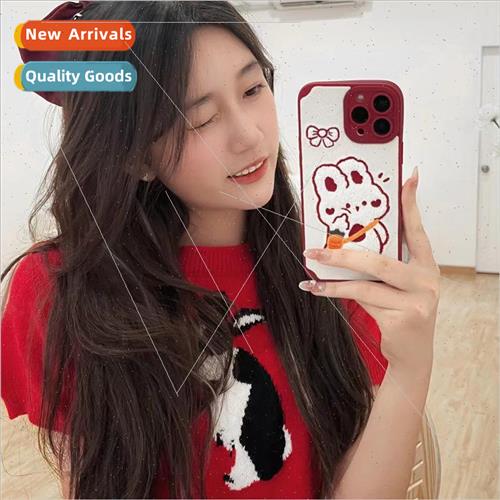 Joyful Plush Embroidered Carrot Bunny 适用 15ProMax New iPho