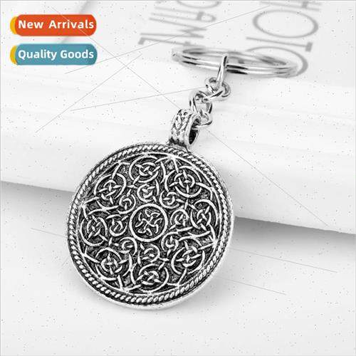 Creative retro soul flower keychain metal mandala flower key