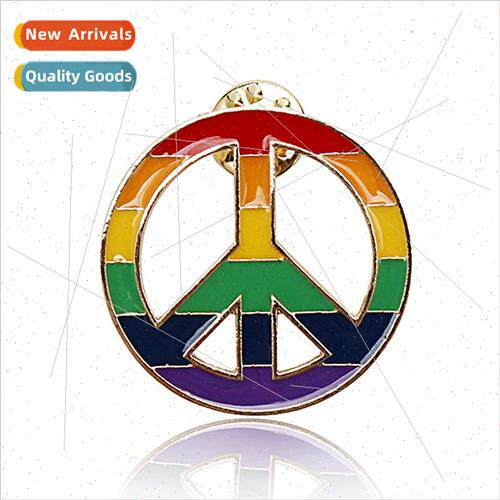 Creative cartoon colorful oil drop peace anti-war logo brooc