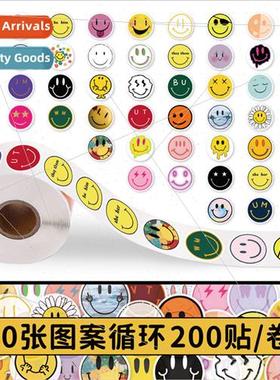 200 stickers cute smiley face scroll stickers cartoon facial