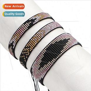 woven geometric beaded Rice female hand bracelet retro beads