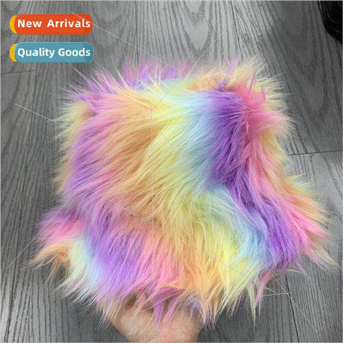 Millennium wind rainbow gradient long hair fisherman hat war