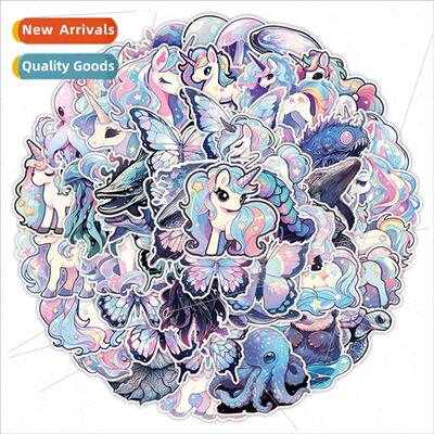50 pcs of unicorn problem beast holographic stickers car ska