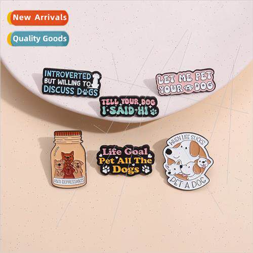 New pet dog series of fun letters cartoon brooch accessories