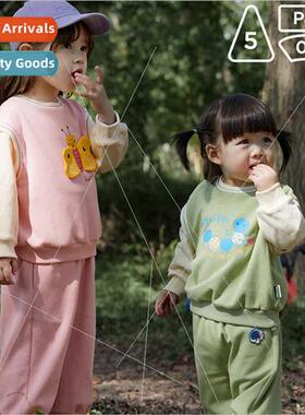 2024 Spring new boys and girls printed sweater hit color spl