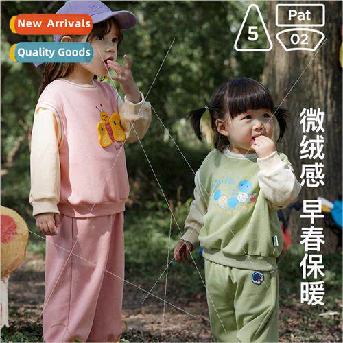 2024 Spring new boys and girls printed sweater hit color spl