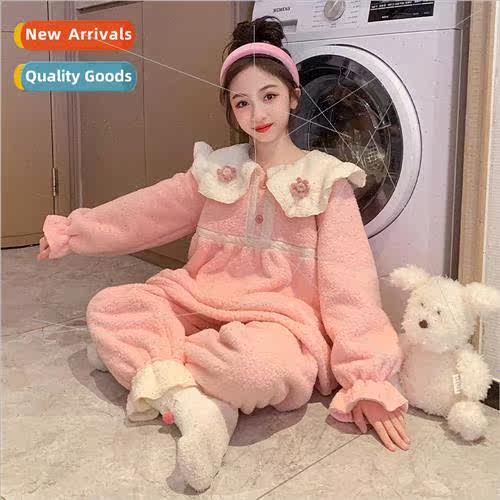 Girls pajamas fall and winter  coral velvet children girls w