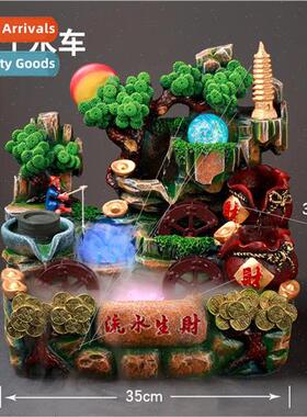 2022 new three waterwheel running water ornaments creative g