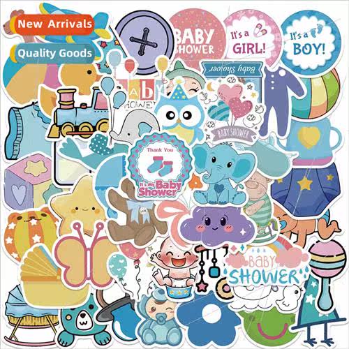 50 Cartoon Baby Shower Doodle Stickers Decoration Guitar Lap