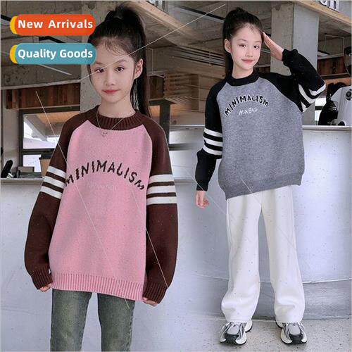 Girls knitted sweater 2023 new winter dress 适用eign- little